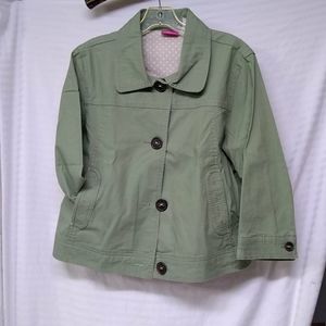 Cappagallo  Jeans Jacket Crop Light Weight Denim Spandex Light Green  S/40